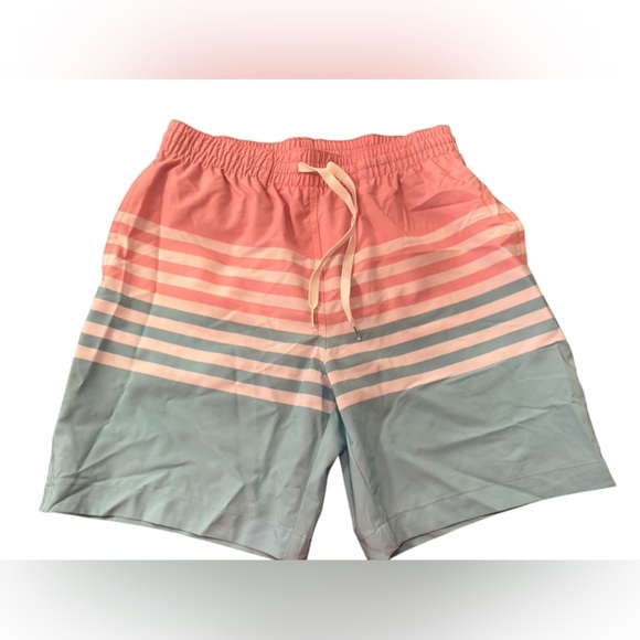 NWOT Chubbies Men’s Classic Swim Trunks in Blue/Pink White Stripe 7” inseam S - Picture 4 of 6